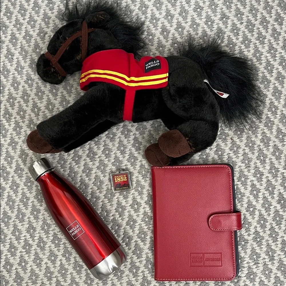 Wells Fargo Pony Water Bottle Folio Keychain